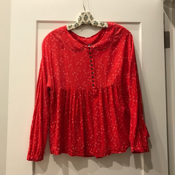 Free People Tops - Free people prairie peasant blouse | red | small Free People Tops - Free people prairie peasant blouse | red | small